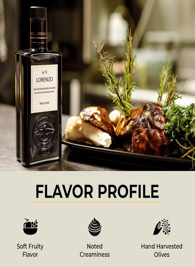 Barbera Lorenzo No. 5 Extra Virgin Olive Oil, 16.9 oz | Cold Extracted Sicilian EVOO | Fruity & Soft Nocellara del Belice Olive Flavor | Fresh Harvest Imported Olive Oil from Italy - Image 3
